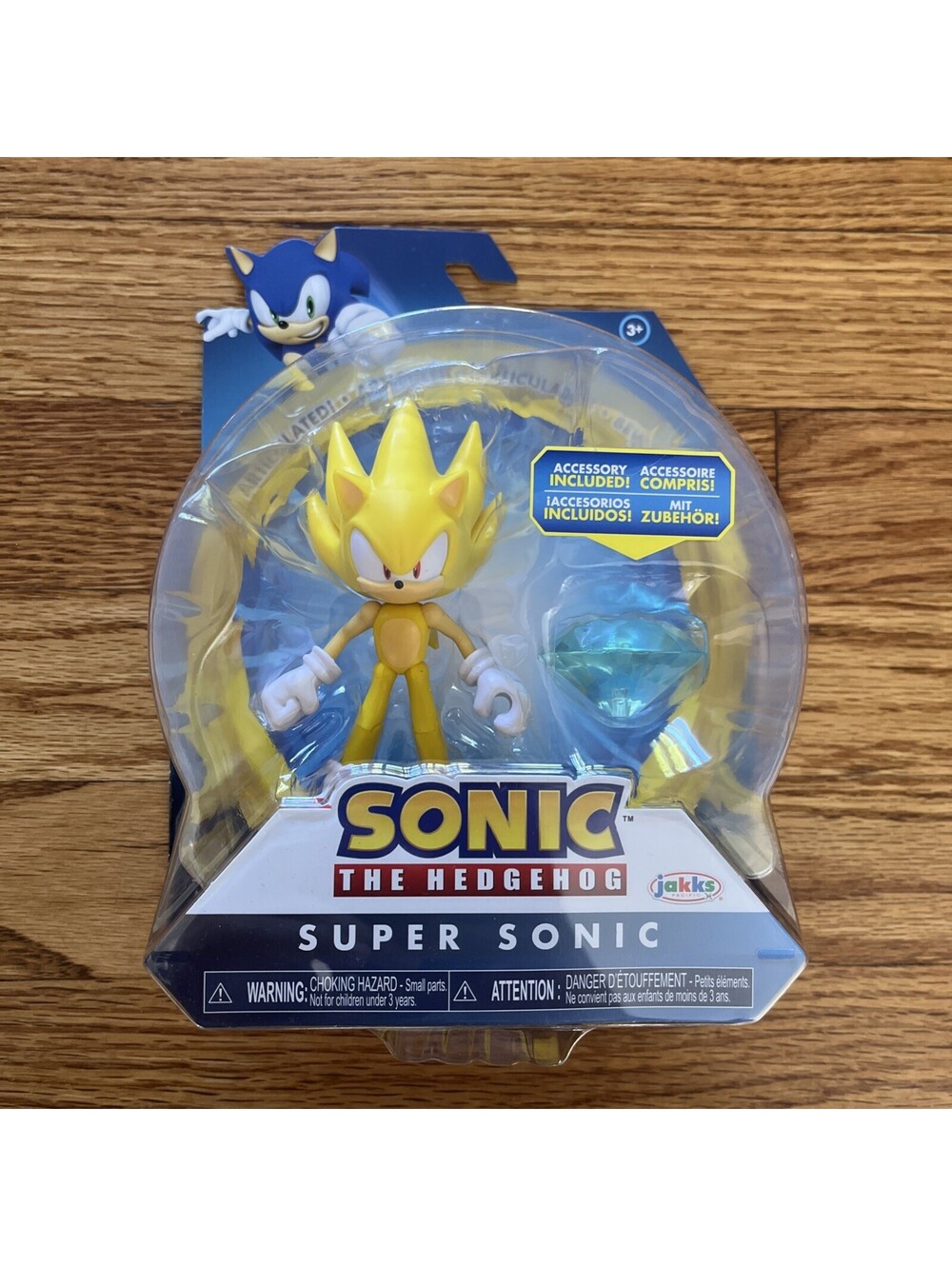 2022 Jakks Sonic The Hedgehog 4" Super Sonic Action Figure w/ Blue Chaos Emerald